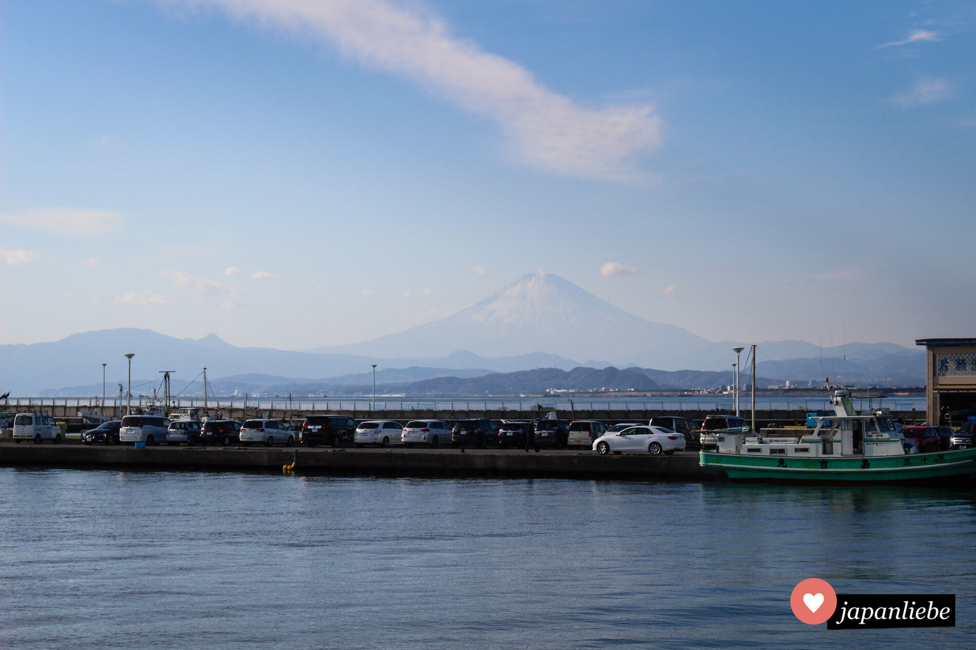 Im Januar bei klaren Verhältnissen hat man von Enoshima aus einen tollen Blick auf den Fuji.