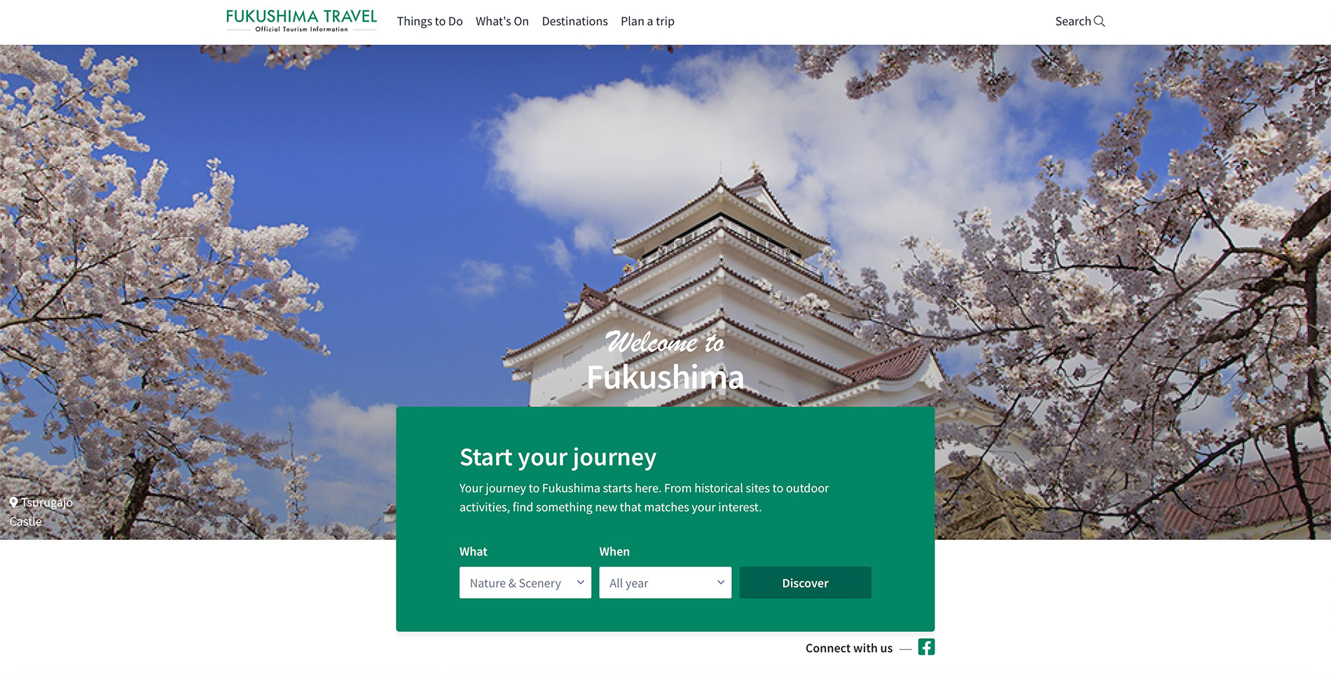 Die englische Webseite des Tourismusverbandes der Präfektur Fukushima.