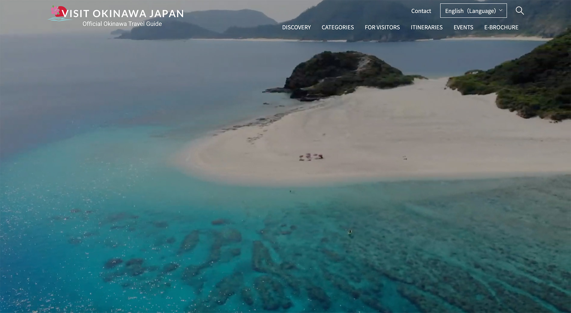 Die englische Webseite des Tourismusverbandes der Präfektur Okinawa.