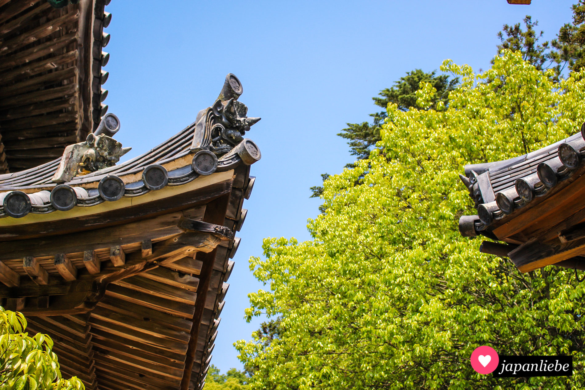 Wortwörtlich ein „Dämonendachziegel“: die onigawara am Tōkō-ji-Tempel in Hagi.