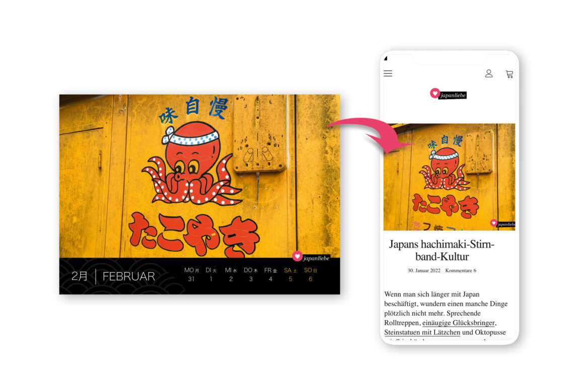 Japanliebe Tisch-Wochenkalender 2023 – jede Woche eine Geschichte zum Bild