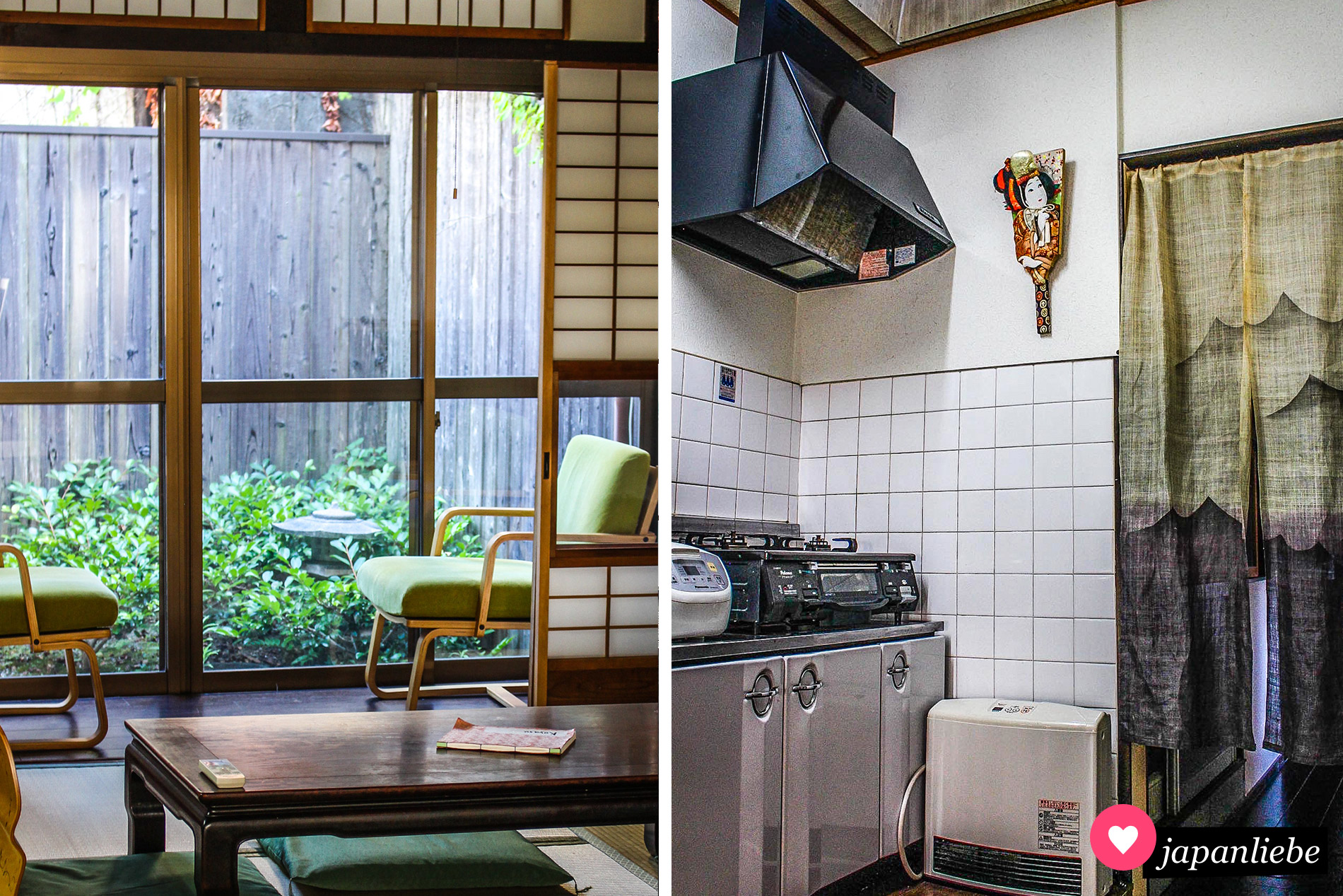 Eindrücke aus dem Ferienhaus „Koyasu“ von Japan Experience in Kyōto.
