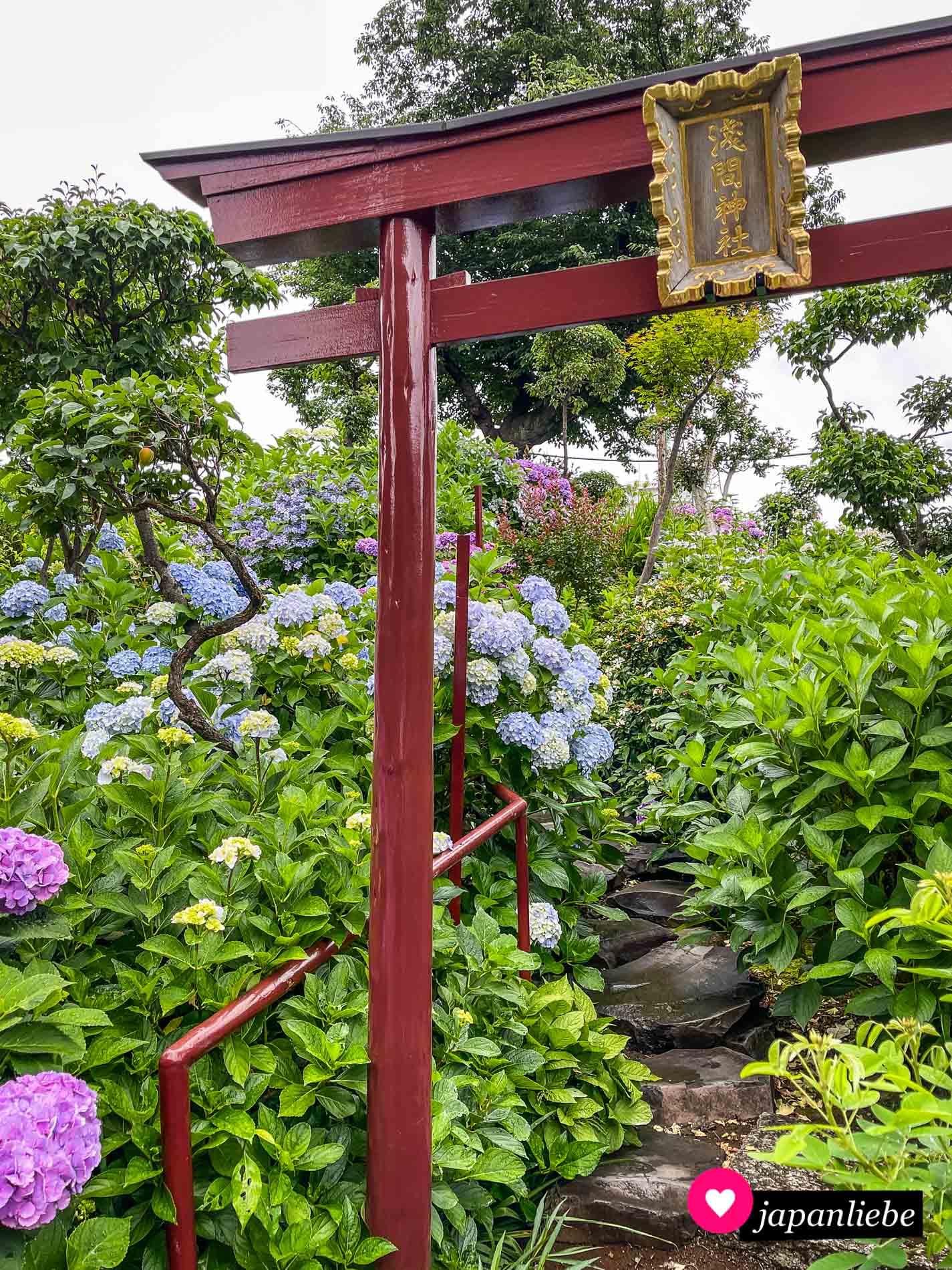 Wie der Fuji ist auch seine Imitation heilig und somit mit einem "torii" gekennzeichnet.